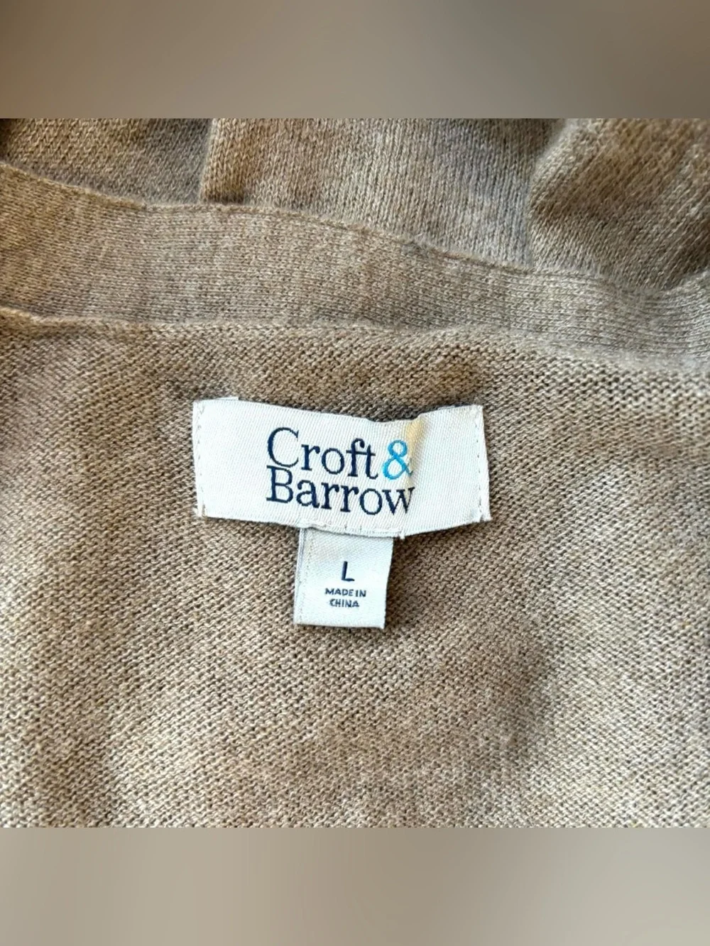 Croft & Barrow soft tan grandpa cardigan